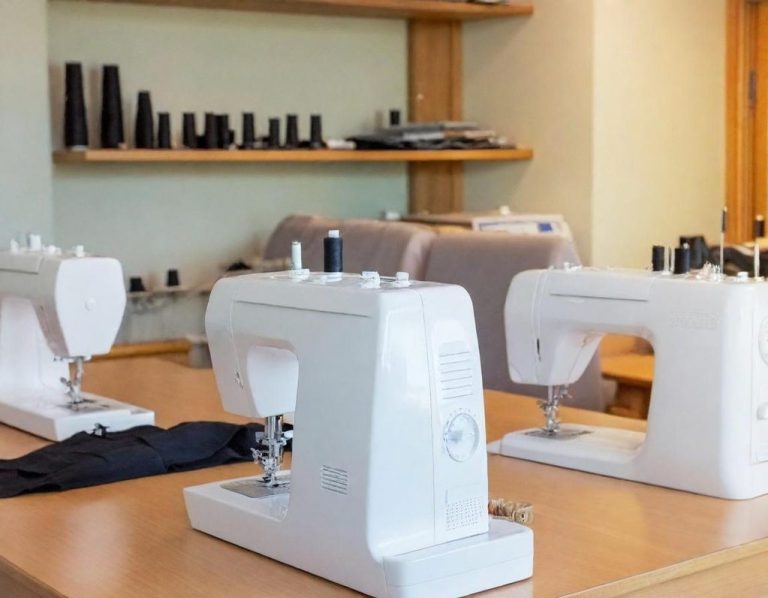 Frau in buntem Outfit springt fröhlich vor grünem Hintergrund.